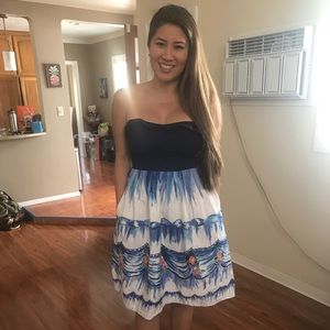 Anthropologie Strapless tea length dress